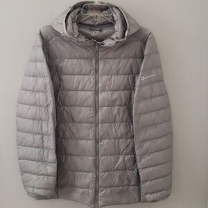 Alpine Swiss Puffer Jacket Mens XL Ultra Lightweight Grey Packable Gorpcore NWT